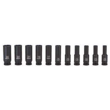 Powerbuilt 11Pc 1/2" Drive Metric Impact Deep Socket Set 647048